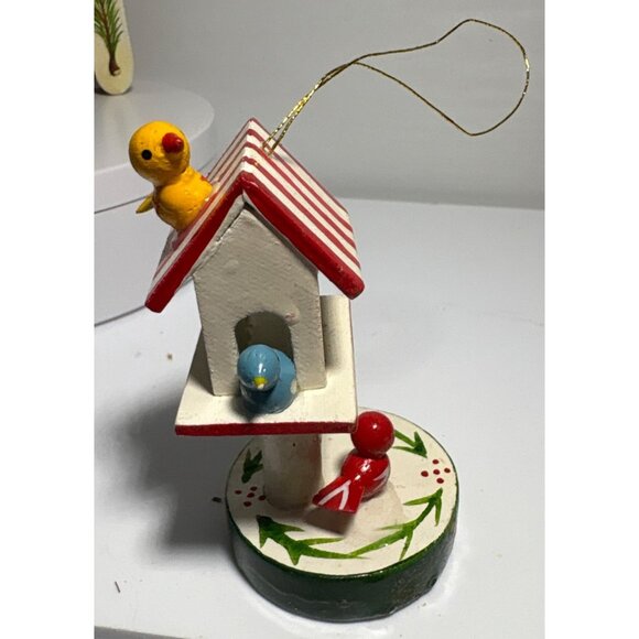Vintage Wooden Christmas Ornaments Collection Reindeer Rocking Horse Bird House - Picture 8 of 14